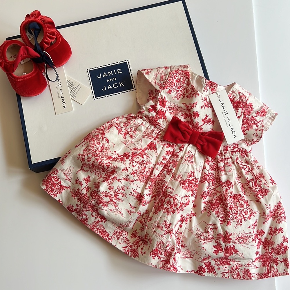 Janie and Jack “September Holiday” Dress and shoes, NWT